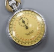 A chrome cased Hanhart 3 Steine stopwatch.