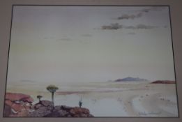 Nicholas Galloway (b.1940), watercolour, African landscape, signed and dated '89, 33 x 48cm,
