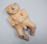 A Pre-Columbian pottery fertility figure (Muisca culture), with certificate of authenticity length