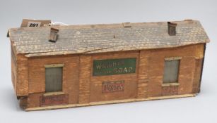 An early 20th century 'o' gauge wood engine shed 'Wight's Coal Tar'