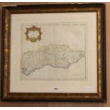 A Blaeu map of Sussex, 35 x 42cm
