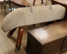 A vintage French pommel horse L.142cm