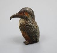 A Viennese cold painted bronze of a kingfisher