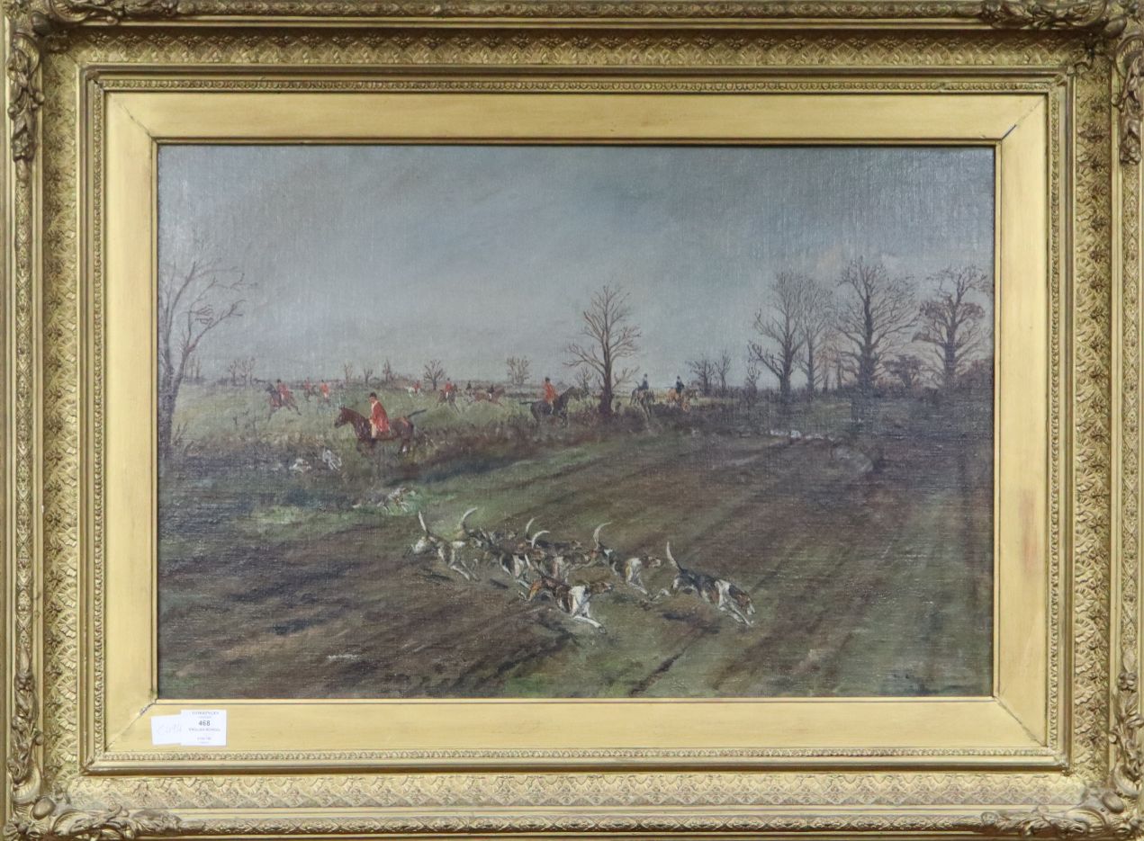 English School, oil on canvas, Hunting scene, unsigned, 50 x 75cm
