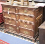 An early 19th century oak chest of drawers W.110cm