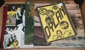 8 Bob Dylan early press LPs and early lyric book/press cuttings