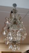 A cut glass chandelier height 60cm