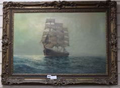 Daniel Sherrin (1868-1940) oil on canvas, Clipper at sea, signed, 50 x 75cm