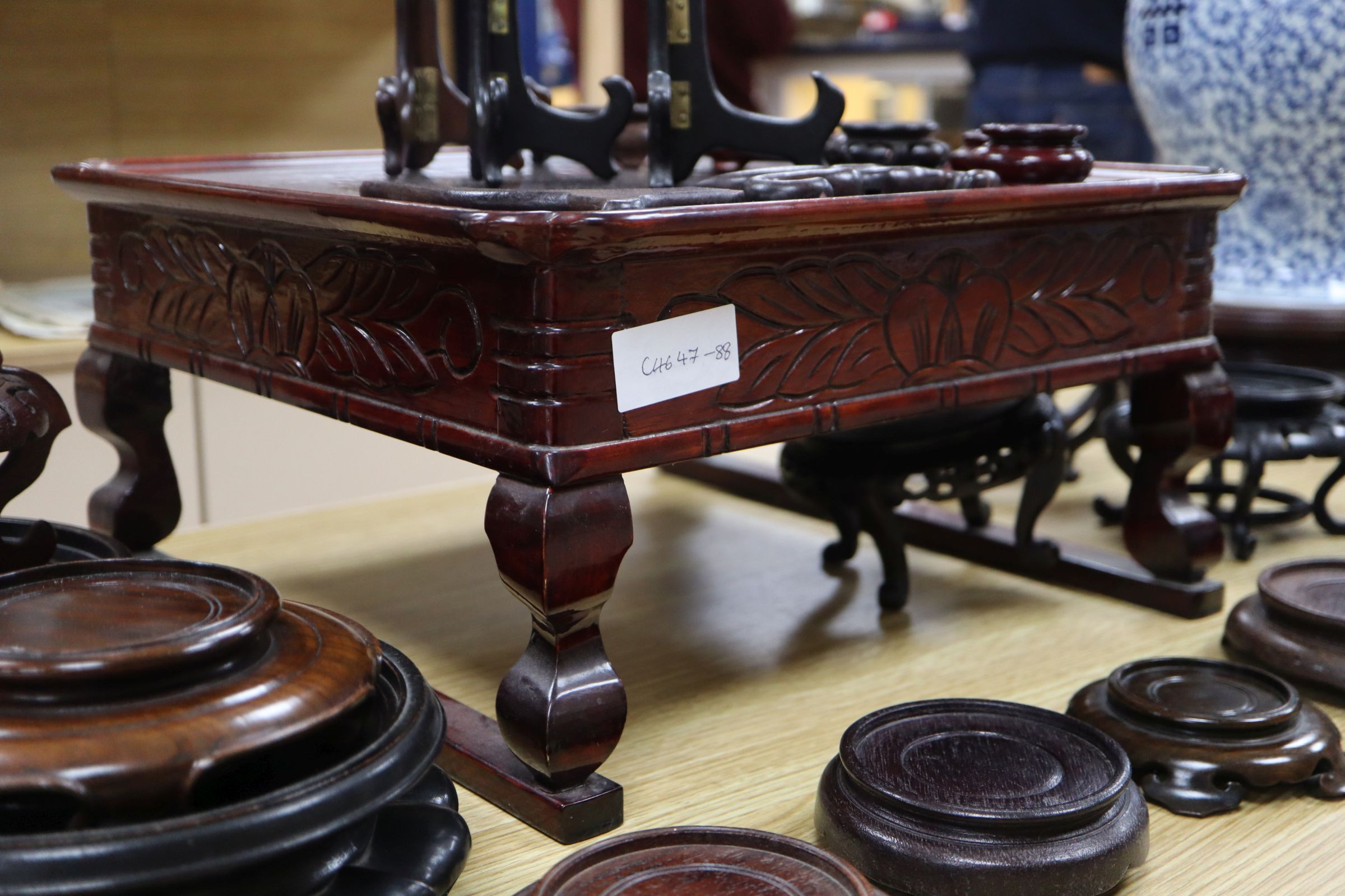 A group of Chinese and Japanese wood stands - Image 6 of 6