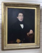 English School c.1840, oil on canvas, Portrait of a gentleman, by repute a member of the Pugh