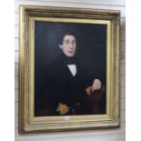 English School c.1840, oil on canvas, Portrait of a gentleman, by repute a member of the Pugh