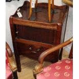A George III mahogany tray top tambour commode W.50cm