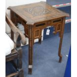 A Damascus marquetry occasional table, c.1900 W.60cm