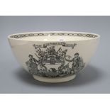 An Adams creamware 'Ship Caroline' bowl diameter 25cm