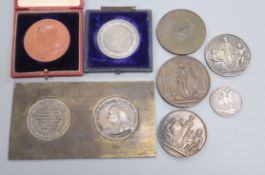 19th century commemorative medals, to include London International Exhibition Crystal Palace 1884