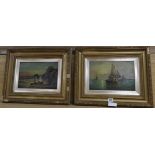 E.L. Watt, pair of oils on canvas, Coastal landscapes, signed, 19 x 29cm