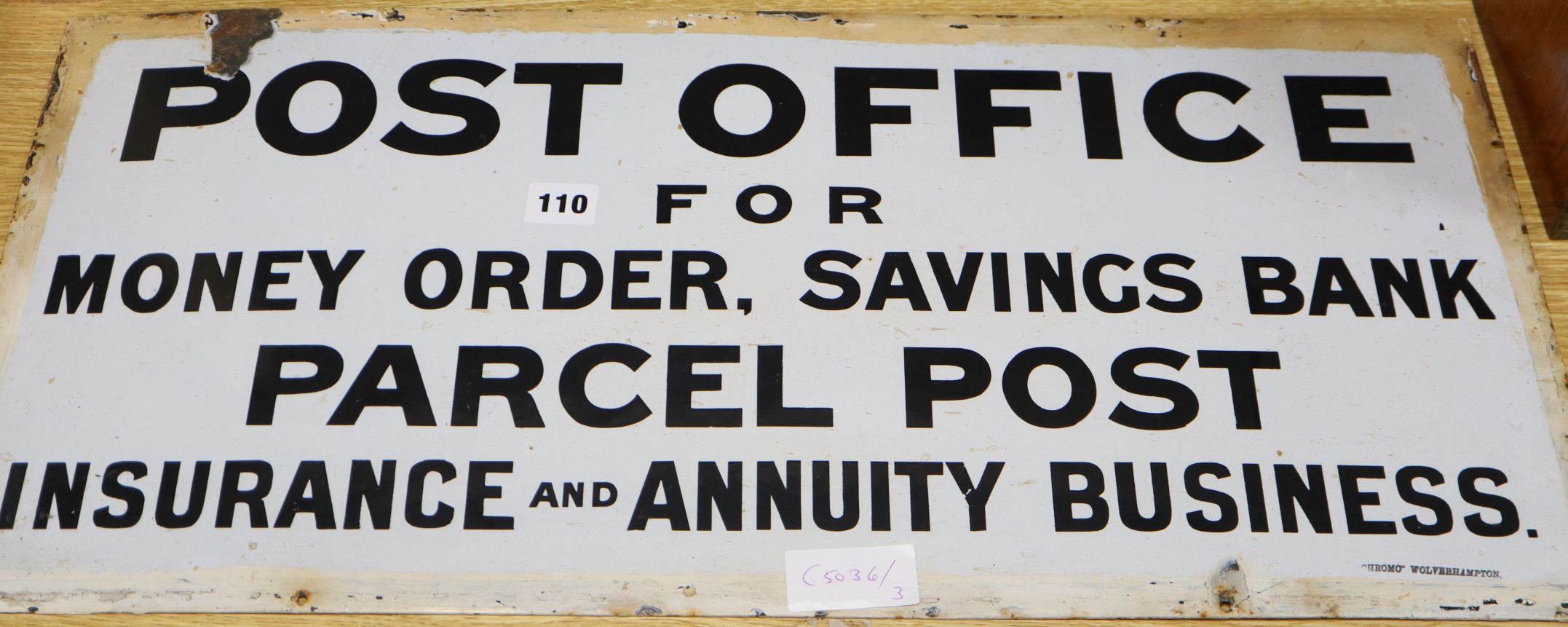 A Post Office enamel sign 66 x 31cm