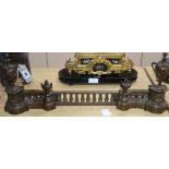 A 19th century French gilt metal adjustable firepiece height 26cm
