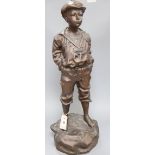 A 20th century bronze of a boy sailor height 74cm