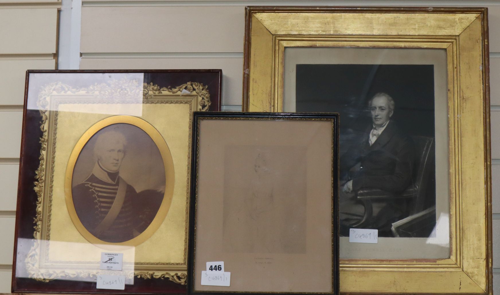 Bromley after Phillips, mezzotint, Portrait of John Clark Powell, overall 39 x 30cm and two other - Image 2 of 2