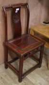 A 19th century Chinese elm side chair
