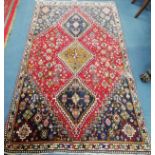 A Shiraz rug 196 x 116cm