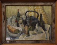 Brian Ricketts, oil on board, Table top still life, signed and dated '62, 45 x 60cm