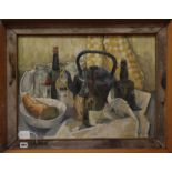 Brian Ricketts, oil on board, Table top still life, signed and dated '62, 45 x 60cm