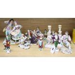 A collection of 20th century porcelain figures tallest 21cm