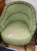 A pair of Victorian upholstered tub chairs