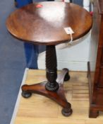 A Victorian and later rosewood and mahogany circular occasional table Diameter 48cm