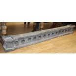 A large French zinc architrave L.246cm