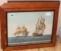 After Jean Jerome Baugean (1764-1819), a set of four coloured marine aquatints, comprising: 'Fregate