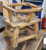 A Chinese elm child's chair H.40cm