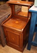 An inlaid mahogany coal purdonium together with an Edwardian inlaid mahogany bedside cabinet Cabinet