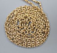 A 9ct guard chain, 104cm.