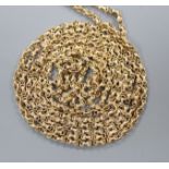 A 9ct guard chain, 104cm.