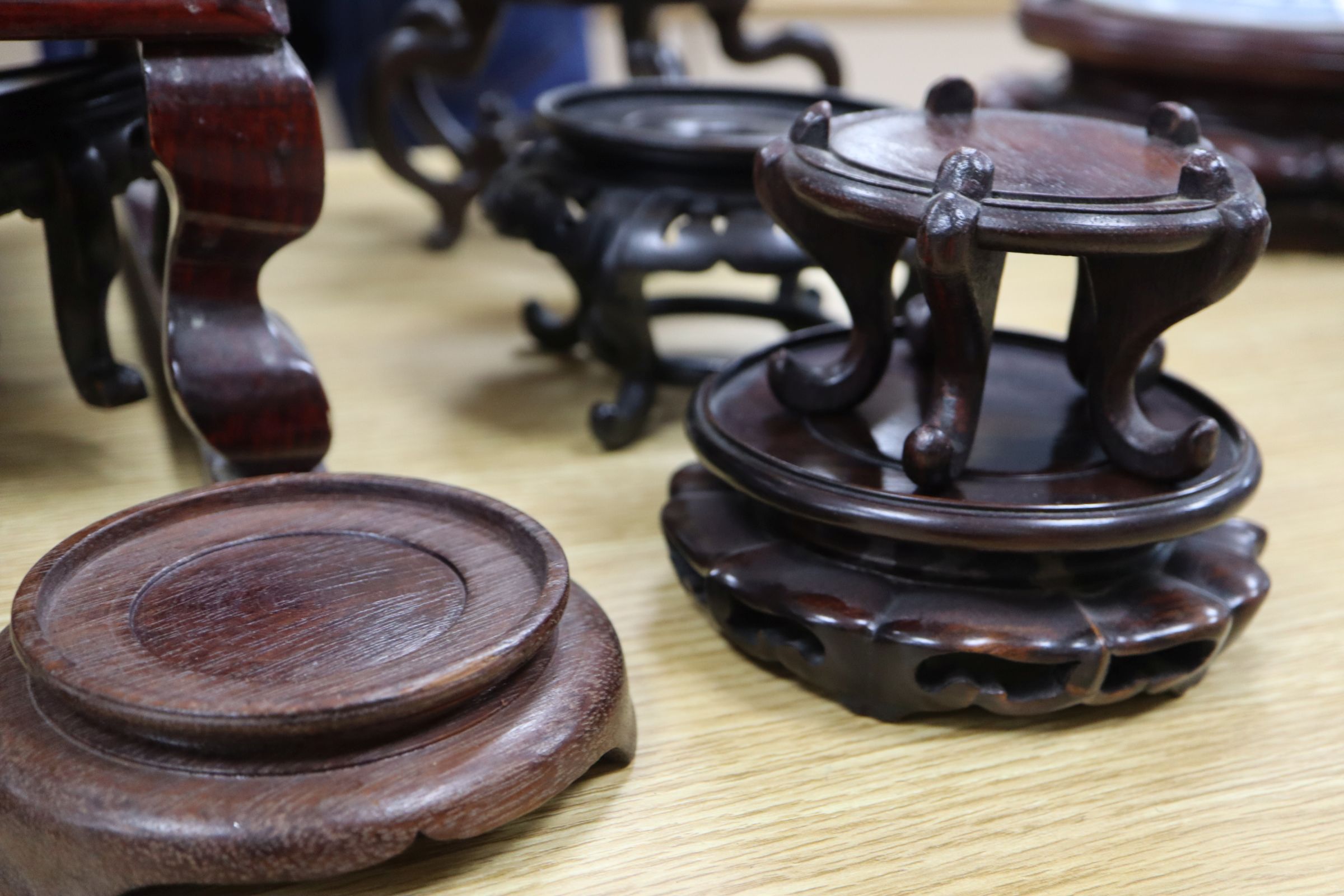 A group of Chinese and Japanese wood stands - Image 3 of 6