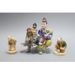 Three Japanese porcelain groups or figures