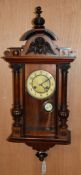 A Vienna style walnut wall clock H.70cm