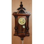 A Vienna style walnut wall clock H.70cm
