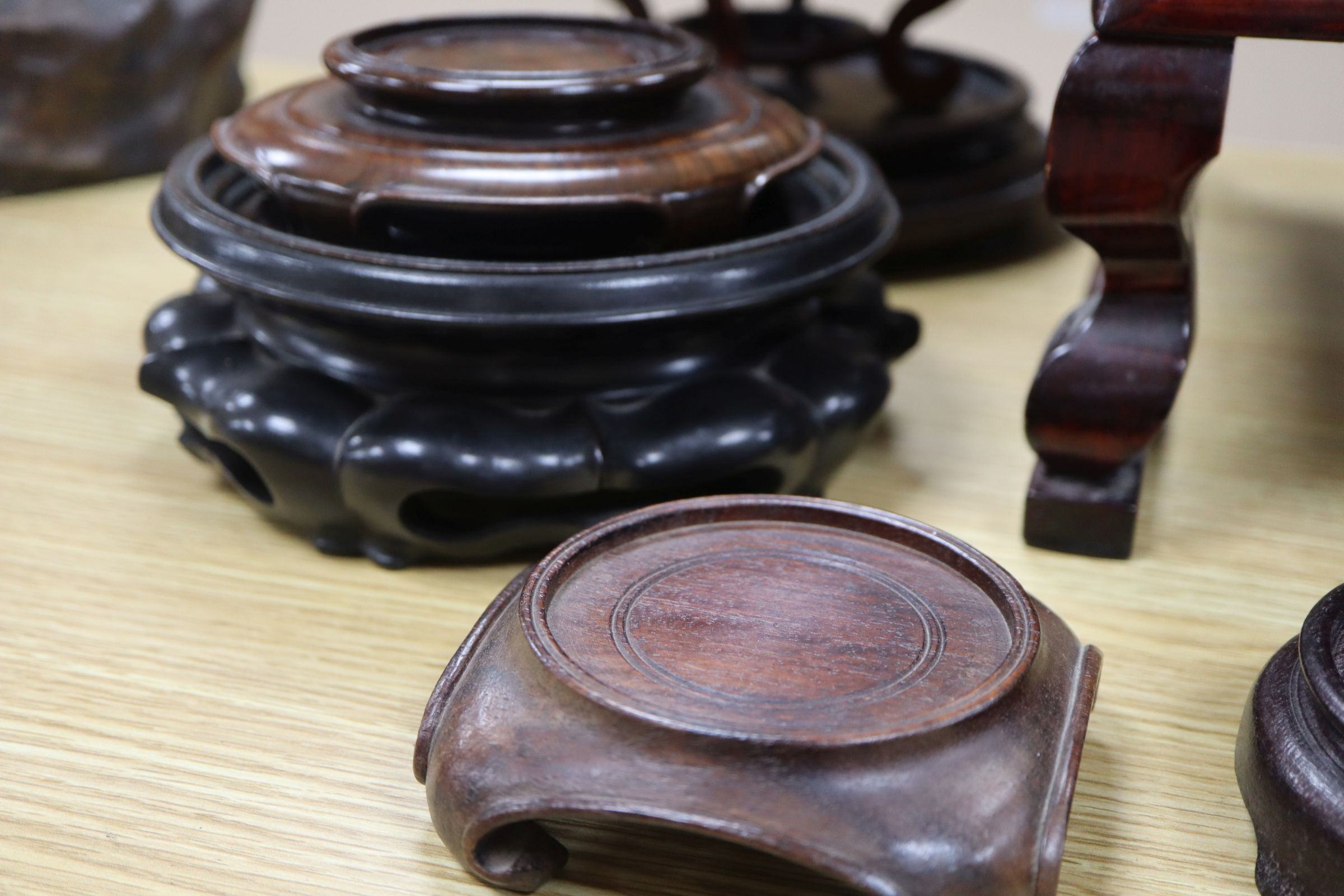 A group of Chinese and Japanese wood stands - Image 4 of 6