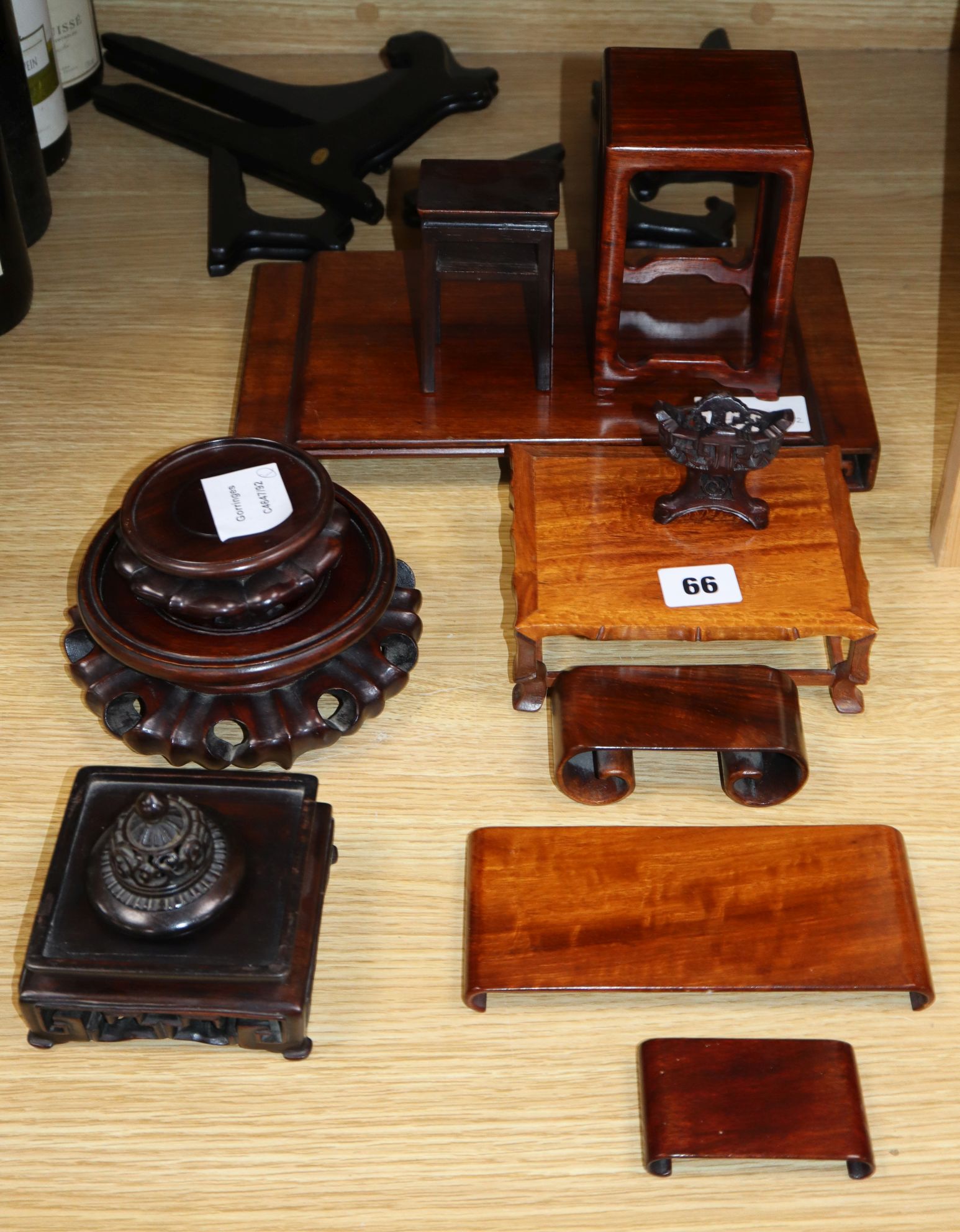 A group of Chinese hardwood stands