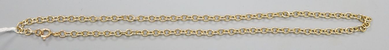 An Italian 585 yellow metal oval link necklace, 15.7g, 42cm.
