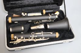 A cased Prelude clarinet