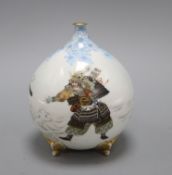 A Japanese porcelain 'samurai' vase, early 20th century, signed height 15cm