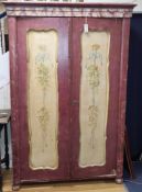 A 19th century Continental painted pine armoire W.120cm