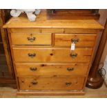 A Victorian style pine chest of drawers W.92cm