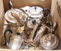 A quantity of silver plated tea / coffee wares