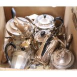 A quantity of silver plated tea / coffee wares